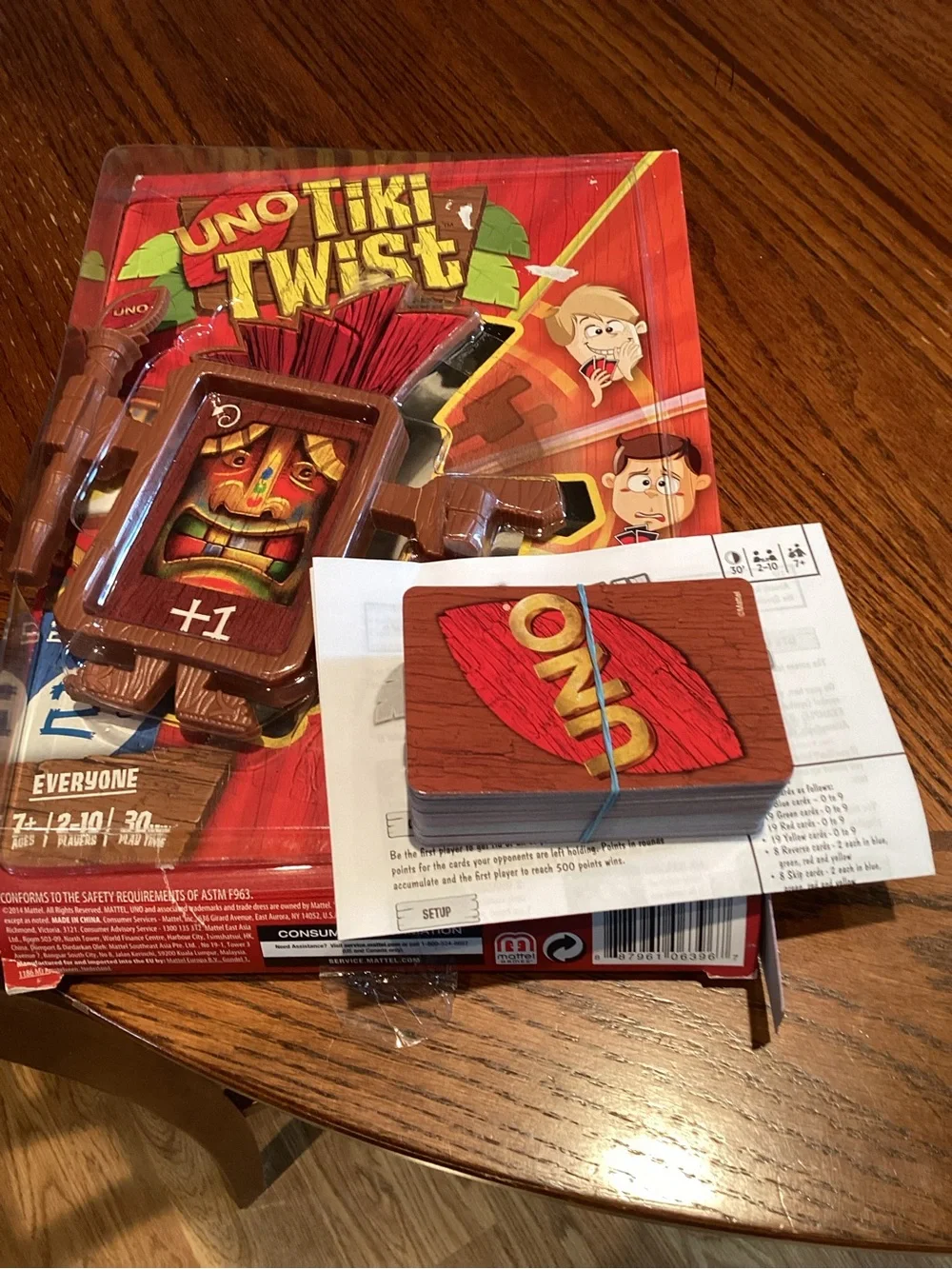 Uno Tiki Twist Card Game Mattel Complete Excellent Condition Minor Box Damage